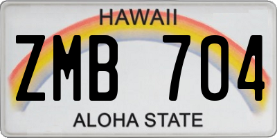 HI license plate ZMB704