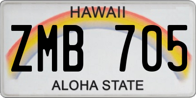 HI license plate ZMB705