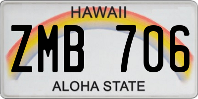 HI license plate ZMB706