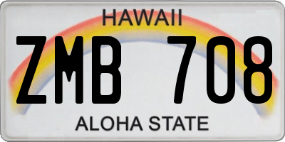 HI license plate ZMB708