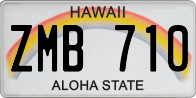 HI license plate ZMB710