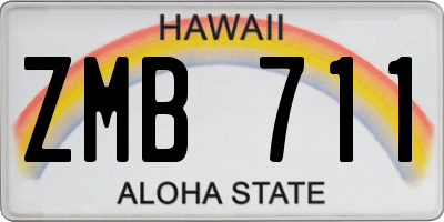 HI license plate ZMB711