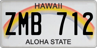HI license plate ZMB712