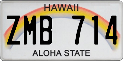 HI license plate ZMB714