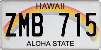 HI license plate ZMB715
