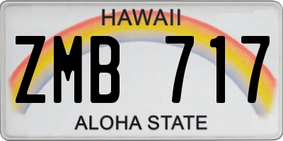 HI license plate ZMB717