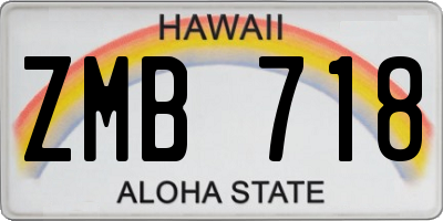 HI license plate ZMB718