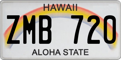 HI license plate ZMB720