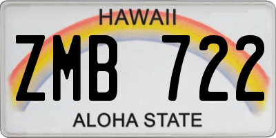 HI license plate ZMB722