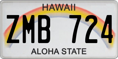 HI license plate ZMB724