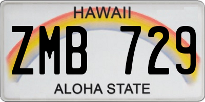 HI license plate ZMB729