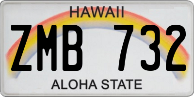HI license plate ZMB732