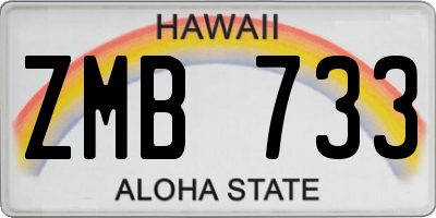 HI license plate ZMB733