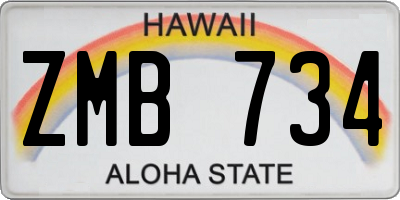 HI license plate ZMB734