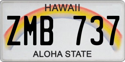 HI license plate ZMB737