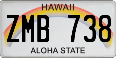 HI license plate ZMB738