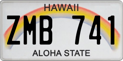 HI license plate ZMB741