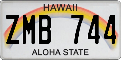 HI license plate ZMB744
