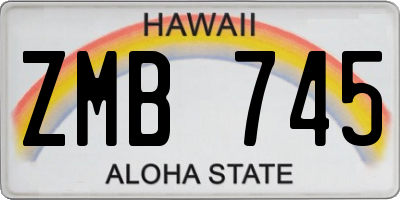 HI license plate ZMB745