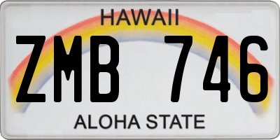 HI license plate ZMB746