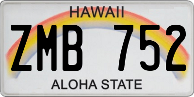 HI license plate ZMB752