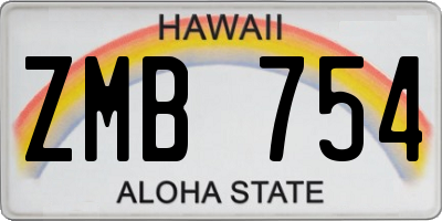 HI license plate ZMB754