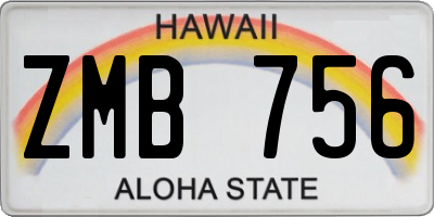 HI license plate ZMB756