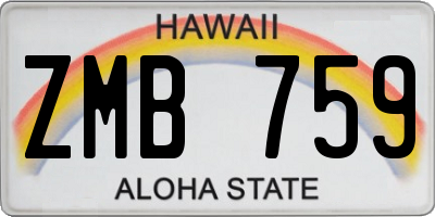 HI license plate ZMB759