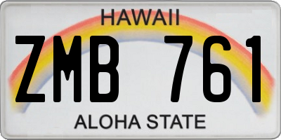 HI license plate ZMB761