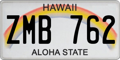 HI license plate ZMB762