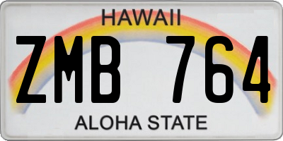 HI license plate ZMB764