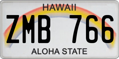 HI license plate ZMB766