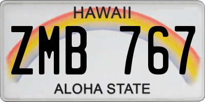 HI license plate ZMB767