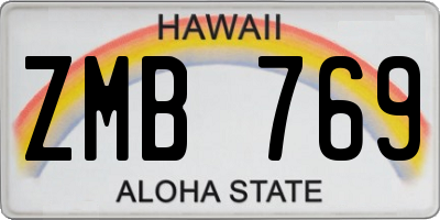 HI license plate ZMB769