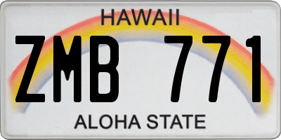 HI license plate ZMB771