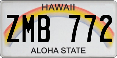HI license plate ZMB772