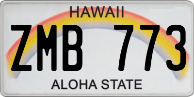 HI license plate ZMB773