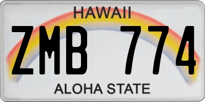 HI license plate ZMB774