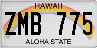 HI license plate ZMB775
