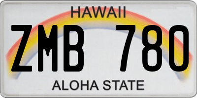HI license plate ZMB780