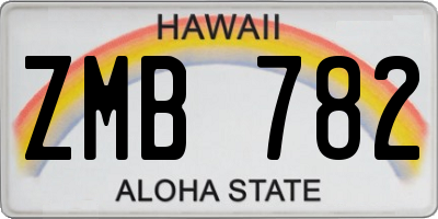 HI license plate ZMB782