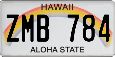 HI license plate ZMB784