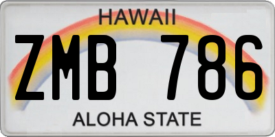 HI license plate ZMB786