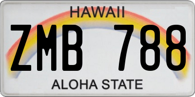 HI license plate ZMB788