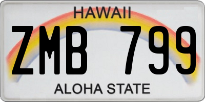 HI license plate ZMB799