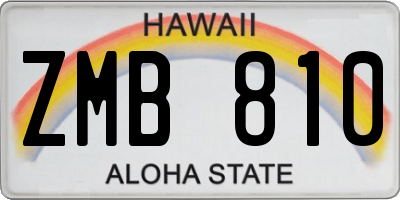 HI license plate ZMB810