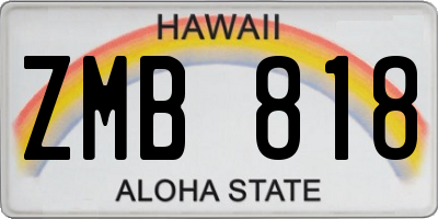 HI license plate ZMB818
