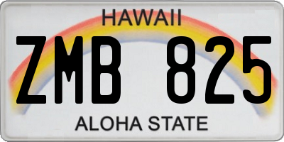HI license plate ZMB825