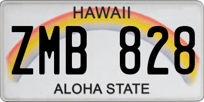 HI license plate ZMB828