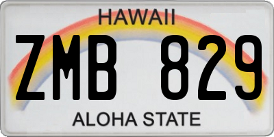 HI license plate ZMB829